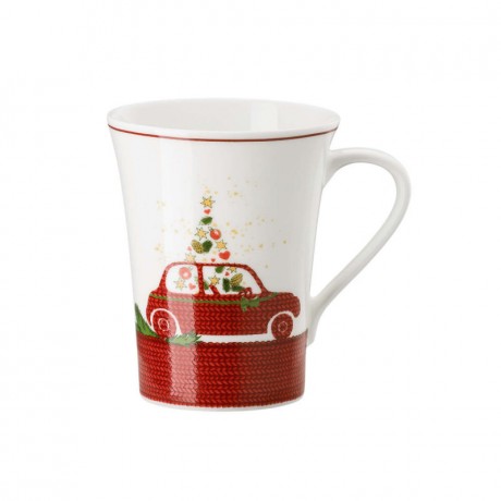 Hutschenreuther Hutschenreuther Weihnachtszeit Becher mit Henkel 'Auto' 0,40 L Hutschenreuther Рождественская кружка с ручкой "Car" 0,40 л