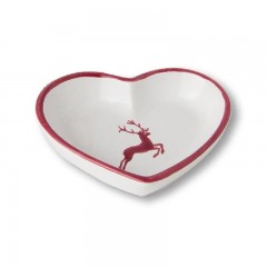 Gmundner Keramik Gmundner Keramik Bordeauxroter Hirsch Herzschale d: 10 cm / h: 2,4 cm Керамика Gmundner, чаша-сердечко из красного оленя, бордо, диаметр: 10 см / высота: 2,4 см.