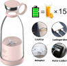 Aoucheni Aoucheni Smoothie-Maker Blender Smoothie Makers,350ml mit USB-Ladegerat, 20000r/min, 304 sus, leicht zu tragen, Anti-False-Touch  Aoucheni Smoothie Maker Blender Smoothie Makers, 350 мл с зарядным устройством USB, 20000 об/мин, 304 sus, легко нос