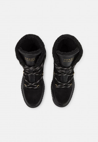 Tommy Hilfiger MONOGRAM Lace-up ankle boots black MONOGRAM Ботильоны на шнуровке черный