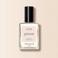Manucurist Green Nagellack Porcelaine, 15ml, Лак для ногтей Porcelaine (Франция), стойкое покрытие без сколов, безопасная растительная формула 9 Free, 15мл 