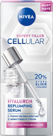 NIVEA Cellular Expert Filler Aufpolsterndes Hyaluron-Serum, 30 ml, Нивеа Сыворотка для лица, 20% гиалурон и алоэ вера, заполнение морщин, 30 мл