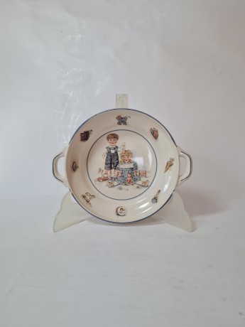 Pfalzkeramik Bruchmuhlbach Керамическая детская тарелка с ручками, 20см x 4см, Германия, 1970-80гг.