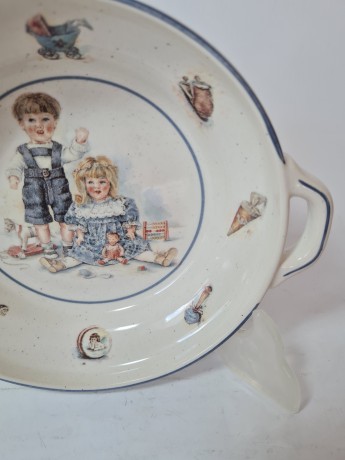 Pfalzkeramik Bruchmuhlbach Керамическая детская тарелка с ручками, 20см x 4см, Германия, 1970-80гг.