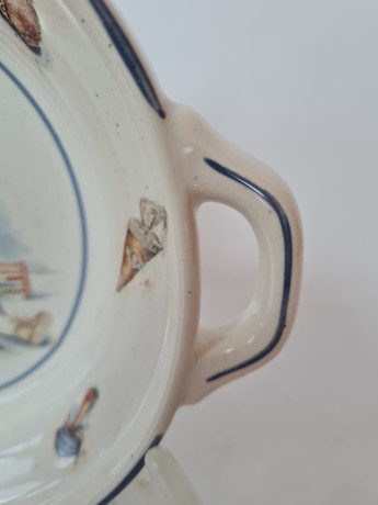 Pfalzkeramik Bruchmuhlbach Керамическая детская тарелка с ручками, 20см x 4см, Германия, 1970-80гг.