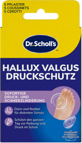 SCHOLL Hallux Valgus Druckschutz, 5 St, Шолль Защита при вальгусной деформации, мягкие подушечки, 5 шт