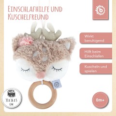 bieco Baby Spieluhr Plusch Tier Reh 30cm Einschlafhilfe Musik Spielzeug Schlaf Melodie Mobiles Детская музыкальная шкатулка