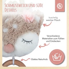 bieco Baby Spieluhr Plusch Tier Reh 30cm Einschlafhilfe Musik Spielzeug Schlaf Melodie Mobiles Детская музыкальная шкатулка