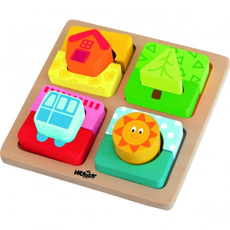 Woodyland Holzspielzeug Puzzle- und Legespiel Деревянная игрушка-головоломка и игра-расстановка