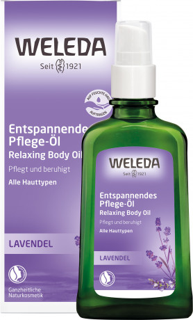 WELEDA LAVENDEL Entspannendes Pflege-Oel, 100 ml, Лавандовое масло для тела и расслабляющего вечернего массажа, 100 мл