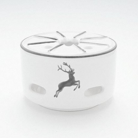 Gmundner Keramik Gmundner Keramik Grauer Hirsch Stovchen / Teewarmer Glatt d: 14 cm / h: 8,7 cm Gmundner Ceramics Grey Подогреватель оленя / Подогреватель чая Гладкий d: 14 см / высота: 8,7 см