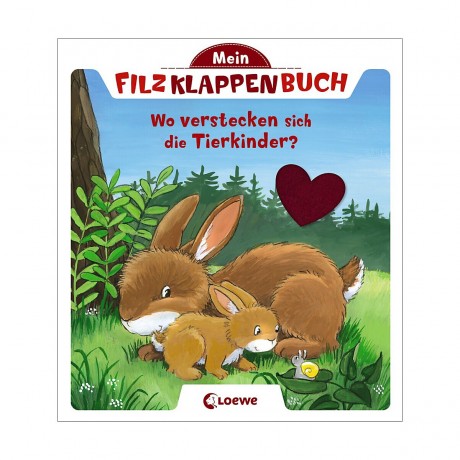 Loewe Verlag Mein Filzklappenbuch: Wo verstecken sich die Tierkinder? Моя книга из фетра: Где прячутся зверюшки?