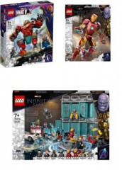 LEGO 3er Set: Marvel Super Heroes 76194 Tony Starks sakaarianischer Iron Man + 76206 Iron Man Figur + Iron Mans Werkstatt Набор из 3 предметов: Marvel Super Heroes 76194 Сакаарский Железный Человек Тони Старка + 76206 Фигурка Железного Человека + Мастерск