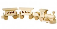 Holzspielzeug Eisenbahn mit Anhanger Деревянный игрушечный поезд с прицепом