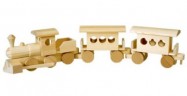Holzspielzeug Eisenbahn mit Anhanger Деревянный игрушечный поезд с прицепом