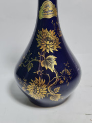 Ваза винтажная Lindner / Echt Kobalt,  ручная роспись, темно-синяя с золотым декором, фарфор, 16 см, Германия, 1960-70гг.