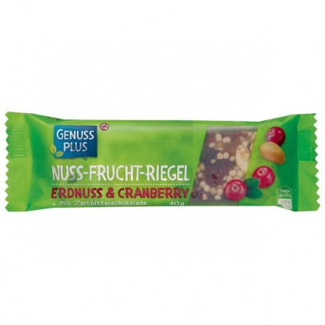 GENUSS PLUS Nuss-Frucht-Батончик Erdnuss и Cranberry 40 г