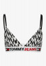 Tommy Hilfiger TRIANGLE PRINT Triangle bra tj spell out black TRIANGLE PRINT Бюстгальтер с треугольными чашечками tj произнести черный