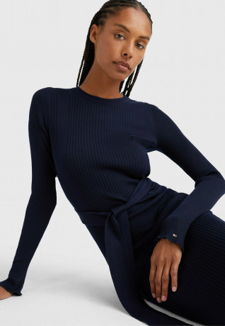 Tommy Hilfiger SLIM FIT MIDI Jumper dress desert sky SLIM FIT MIDI Платье-джемпер небо пустыни