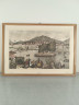 Картина винтажная J.Schroeder "Женева", графика, паспарту, в раме, 38 х 27 см, Германия, 1980-90гг.