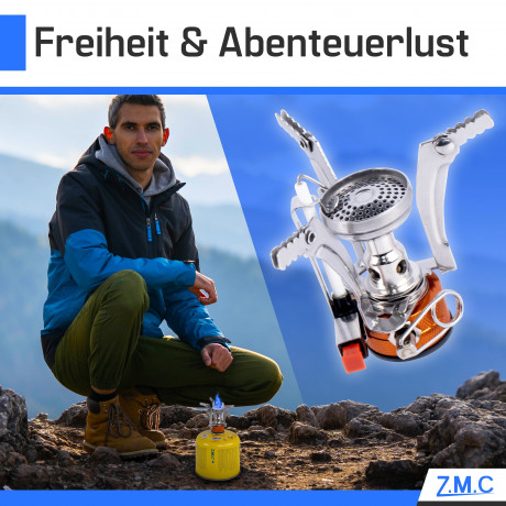 ZMC ZMC Gaskocher Mini Outdoor Campingkocher 3200W, (Butan Gas Kartusche Piezozundung Kochfeld), Camping Gas Kocher Stove Herd Kartuschenkocher Faltbar Butangas  Газовая плита ZMC Мини уличная походная плита 3200 Вт (бутановый газовый картридж с пьезоэлек