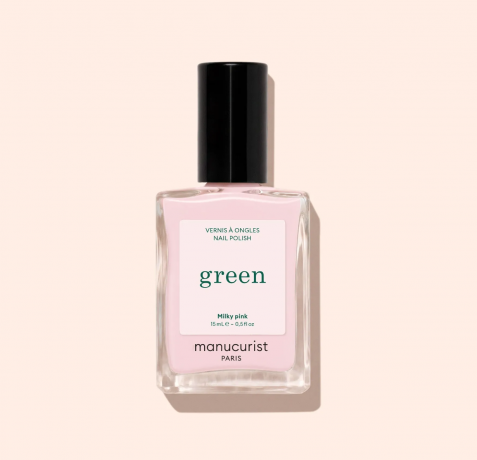 Manucurist Green Milky Pink 15ml, Лак для ногтей Milky Pink (Франция), стойкое покрытие без сколов, безопасная растительная формула 9 Free, 15мл