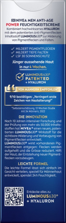 NIVEA MEN Anti-Age Power Feuchtigkeitscreme 2in1 LSF 30, 50 ml, Нивеа Мужской крем для лица anti-age 2 в 1, SPF 30, гиалурон, защита от UV и морщин, 50 мл