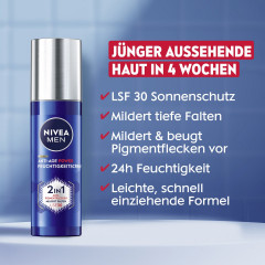 NIVEA MEN Anti-Age Power Feuchtigkeitscreme 2in1 LSF 30, 50 ml, Нивеа Мужской крем для лица anti-age 2 в 1, SPF 30, гиалурон, защита от UV и морщин, 50 мл