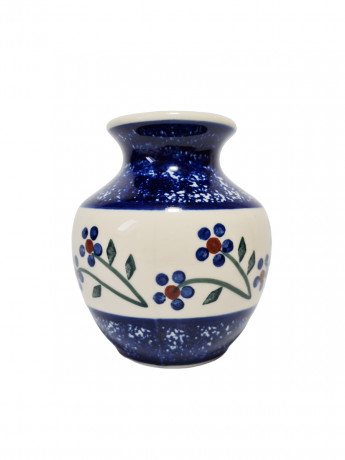 Ваза винтажная Bunzlauer в синих тонах, ручная работа, фарфор, малая, 9 см, Германия, 1960-70гг.