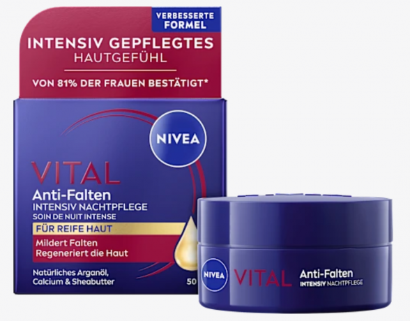 Nivea Anti-Falten Intensiv Nachtpflege, Интенсивный ночной крем против морщин Vital 50мл
