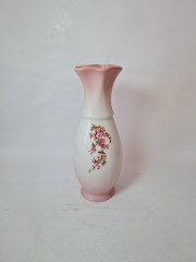 Ваза винтажная Stipo Dorohoi в бело-розовых тонах, фарфор, 31 см, Румыния, 1960-70гг.