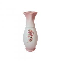 Ваза винтажная Stipo Dorohoi в бело-розовых тонах, фарфор, 31 см, Румыния, 1960-70гг.