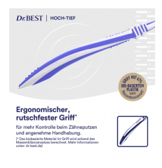 Dr.BEST Classic Hoch-Tief Zahnburste mittel 2+1, Классическая зубная щетка High-Low средней жесткости (цвет в ассортименте, без выбора), 2+1шт