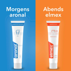 elmex Zahnpasta aronal &amp; elmex Mundhygiene-Set (2 x 75 ml), 150 ml, Набор зубных паст aronal &amp; elmex для утреннего и вечернего ухода, 2 × 75 мл