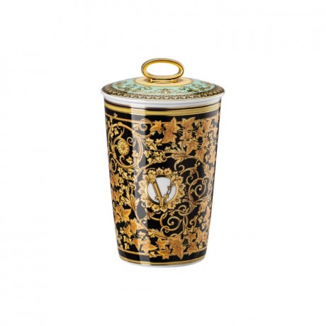 Rosenthal meets Versace Rosenthal Versace Barocco Mosaic Tischlicht mit Deckel und Duftwachs h: 14 cm / d: 8,5 cm Настольный светильник Rosenthal Versace Barocco Mosaic с крышкой и ароматизированным воском, высота: 14 см / глубина: 8,5 см