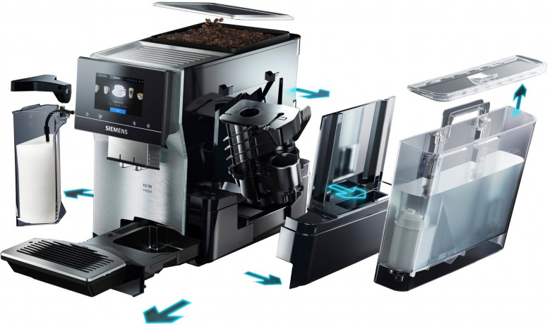 SIEMENS SIEMENS Kaffeevollautomat EQ.700 integral TQ707D03, Full-Touch-Display, bis zu 30 individuelle Kaffee-Favoriten  Полностью автоматическая кофемашина SIEMENS EQ.700 встроенная TQ707D03, полностью сенсорный дисплей, до 30 индивидуальных избранных со