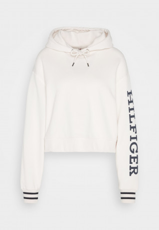 Tommy Hilfiger MONOTYPE CROP HOODIE Sweatshirt weathered white MONOTYPE CROP HOODIE Свитер выветрившийся белый