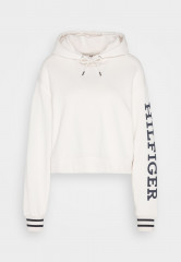 Tommy Hilfiger MONOTYPE CROP HOODIE Sweatshirt weathered white MONOTYPE CROP HOODIE Свитер выветрившийся белый