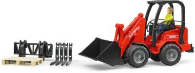 Bruder Schaffer Hoflader 2034 mit Figur und Zubehor Фермерский погрузчик Schaffer 2034 с фигуркой и аксессуарами