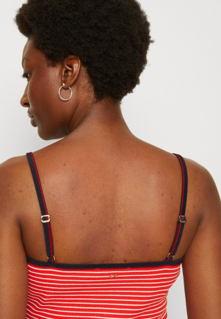 Tommy Hilfiger SLIM MINI STRIPE STRAPPY Top desert rouge/ecru SLIM MINI STRIPE STRAPPY Верх румяна пустыни/экрю