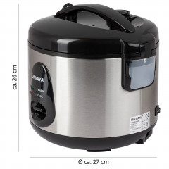 ONVAYA ONVAYA Reiskocher Reiskocher 1,2 Liter aus Edelstahl, inklusive Dampfgarer-Einsatz Рисоварка ONVAYA 1,2 литра из нержавеющей стали, включая пароварку