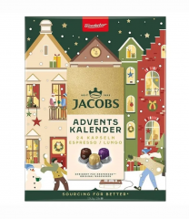 Адвент-календарь Jacobs Capsule 2025, 24 кофейные капсулы Эспрессо/Лунго, совместимые с Nespresso