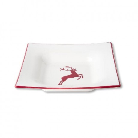 Gmundner Keramik Gmundner Keramik Bordeauxroter Hirsch Suppenteller 20x20x4,2 cm Суповая тарелка Gmundner керамическая бордо из благородного оленя 20x20x4,2 см