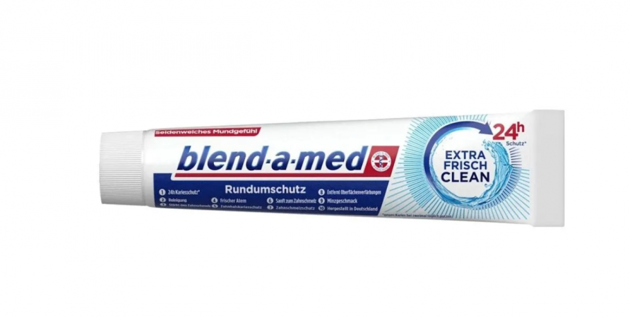 Зубная паста Blend-a-Med Extra Frisch Clean, 4 х 75 мл, 24 часа свежесть, защита от кариеса, мятный вкус, экономичная упаковка