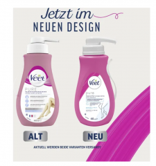 Veet PURE Haarentfernungscreme Pumpspender Korper &amp; Beine, sensible Haut Крем для депиляции PURE с помповым дозатором для тела и ног, для чувствительной кожи 400мл