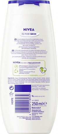 NIVEA Pflegedusche Derma Control Restore, 250 ml, Нивеа Крем гель для душа, гиалурон и витамин E, для чувствительной кожи, восстановление, 250 мл