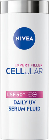 NIVEA Cellular Expert Filler UV Serum Fluid SPF 50+, 30 ml, Нивеа Сыворотка флюид для лица, SPF 50+, гиалурон, защита от фотостарения, 30 мл