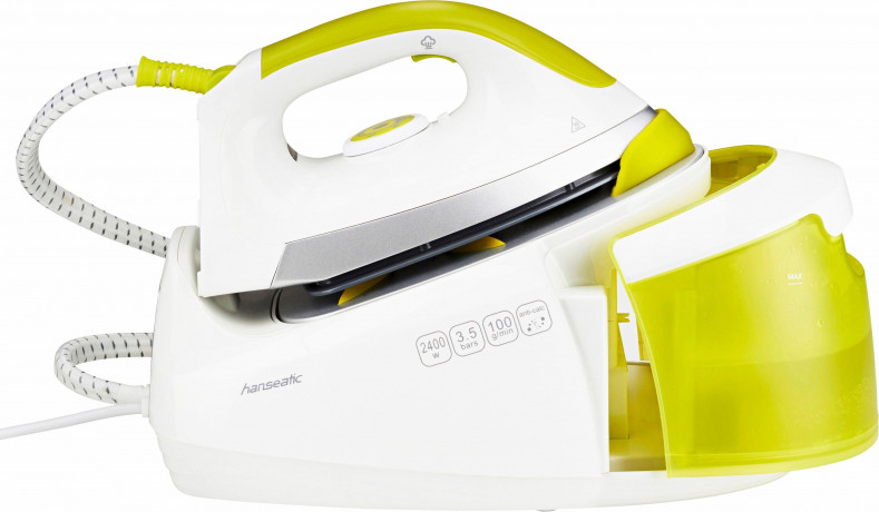 Hanseatic Hanseatic Dampfbugelstation 765300, 1200 ml Wassertank, Keramik Bugelsohle Ганзейская паровая гладильная станция 765300, резервуар для воды 1200 мл, керамическая подошва для глажки