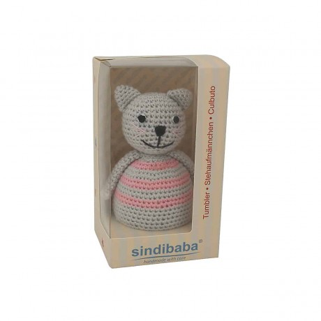 SindiBaba® Baby-Stehaufmannchen Katze KITTY gehakelt mit Glockchen Поп-ап кошечка КИТТИ связана крючком с колокольчиком