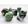 dice4friends 7-tlg. RPG Wurfelset: Racing Green\/White 7 шт. Набор игральных костей RPG: Racing Green/White